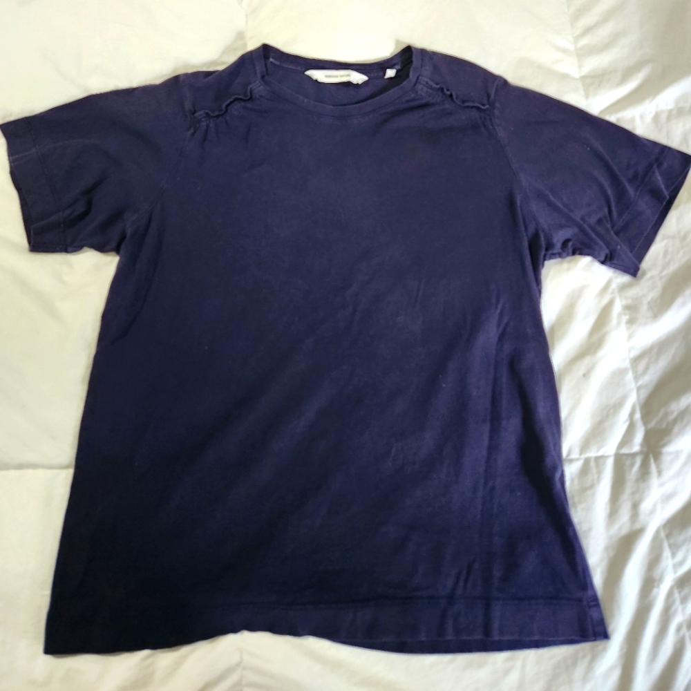 Rebecca Taylor Short Sleeve Tee Navy Blue Top Size Medium Pima Cotton